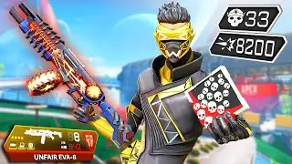 OCTANE WITH NEW EVA-8 UNFAIR 33 KILLS & 8200 DAMAGE (Apex Legends Gameplay)