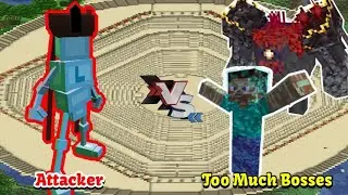 Attacker VS Too Much Bosses | Minecraft |Mobs Battle
