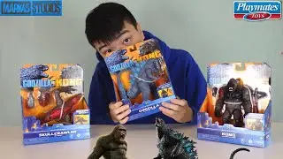 Skullcrawler, Kong with Battle Axe, & Godzilla with Radio Tower Review (Playmates Godzilla vs. Kong)