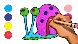 How to Draw Gary the Snail !!! Easy Step-by-Step Drawing Tutorial.