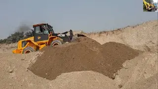 Sand Mining-JCB Loader-Leveling Sand Pile for Future Use-Dozer Video