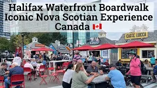 Beautiful Day on Halifax Waterfront Boardwalk in Nova Scotia, Canada