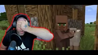 A Minecraft short-What are you doing step-villager?  #Minecraft #shorts #minecraftfunnymoments