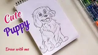 Cute Puppy Drawing Step by Step | Easy Dog Sketch for Beginners
