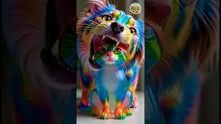 Rainbow Dog Eats Jelly Cat 🐶🌈 Oddly Satisfying ASMR #animalasmr