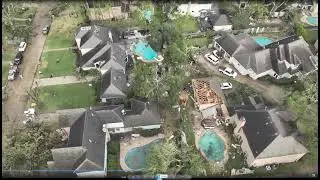Drone Video Shows Homes Damaged by Tornado Near Houston