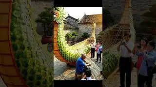 Bamboo dragon boat handwoven | Chinese village 4K vertical documentary