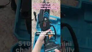 This portable mini chainsaw makes yard work a breeze! #chainsaw