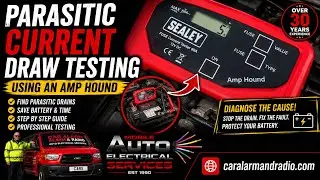 Parasitic current draw testing using an amp hound