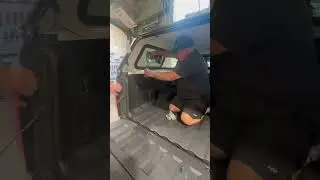 Truck bed transformation ⛱️🗜️ #truck #truckbed #truckcap #ARE #weatherproof #storage #diy #shorts