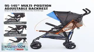 VEVOR Lightweight Stroller Compact Easy Fold MultiPosition Recline Canopy Backrest Carbon
