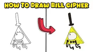 How to Draw Bill Cipher from Gravity Falls &ndash; Step-by-Step Cartoon Drawing