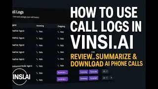 How to Use Call Logs in VINSI.AI | Review, Summarize & Download AI Phone Calls
