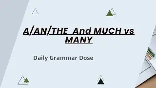 A, An, The & Much vs Many | Basic English Grammar for Beginners