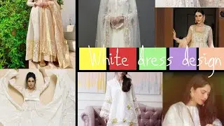 White Dress Design - contrast scarfs,eid special, simple dresd ideas