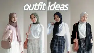 outfit ideas pt. 1👗 korean style inspired🌼 hijab lookbook✨ indonesia🇮🇩