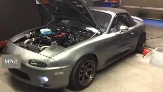 Dyno Run + Flames Exhaust Miata MX-5 1.8 MP62 Supercharger 263.7 HP