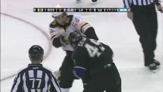 Adam McQuaid fights Brandon Segal w/Slow Motion 1080p HD 1/16/10