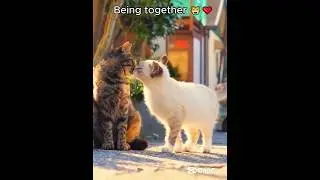 Purrfect Love: Cutest Cat Couple! 💕  #cuteanimals #cat #cats  #adorablepets #pets #animalshorts