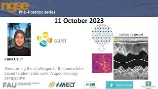 Esma Ugur - Overcoming the challenges of the perovskite-based tandem solar cells