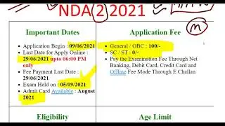 UPSC NDA II Recruitment 2021 /National Defence Academy & Naval Academy Exam II 2021