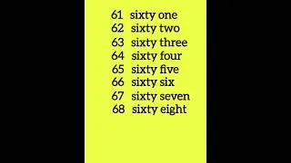Numbers in English from 61 to 70/ Spelling of 61 to 70 #english #numbers #spellingofnumbers