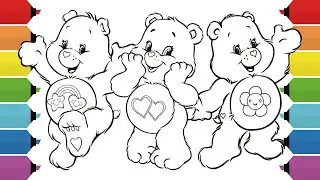 Care Bears Coloring Pages | Love a Lot Bear, Harmony Bear & Best Friend Bear