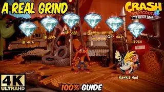 Crash Bandicoot 4 - A Real Grind 100% Walkthrough Guide (All Gems, Boxes) 4K 60 FPS