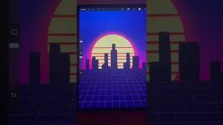 Drawing a simple city ￼ 🏙️ #Synthwave  ￼