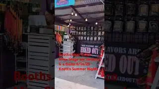 Booths Near Calico Mine Stage are Vendors & a Game: 2025 Ghost Town Alive! / Knott's Summer Nights