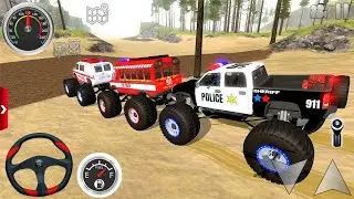 Juegos De Carros - Police cars, Fire Truck, Ambulance Driving Xtreme Off-Road #2 - Android Gameplay