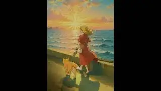 На закате. Фантасмагория луны #ghibli  #relaxing  #cat