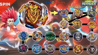 Cho Z Achilles VS ALL Season 3 marathon Beyblade Burst Cho Z 베이블레이드 버스트 초제트 아킬레스 VS 올시즌3 마라톤 배틀