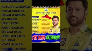 CSK IPL 2026 RETENTION TOP 3 UPDATES🤯