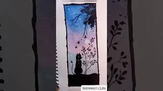 Easy evening drawing in watercolour #shorts #trending #tiktok #introvertslife