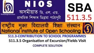 511.3.5 Organisation of Excursion Fields Visit