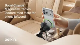 Belkin BoostCharge magnetisk tr&aring;dl&ouml;s laddare med f&auml;ste f&ouml;r bilens luftventil