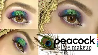 peacock eye makeup ll colourful eye makeup tutorial