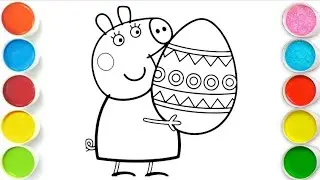 Peppa Pig with Egg Drawing, Painting & Coloring For Kids and Toddlers_ Easy Art