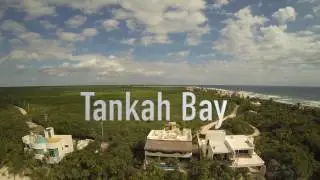 Tankah Bay near Tulum Riviera Maya Aerial Video