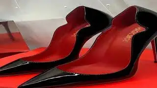 #2024 New Spring/Summer 12cm Ultra Shallow Mouth Black Red Bottom High Heels Women's Thin Heels Sex