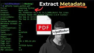 How Hackers Extract Metadata from PDF files | Kali Linux