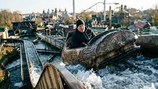 Fahrt mit der Wildwasserbahn im Skyline Park 2024