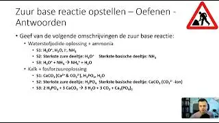 Zuur base reacties opstellen