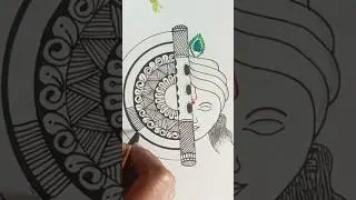 Krishna Flute Mandala Drawing✨ #shorts #shortsvideo #youtubeshorts