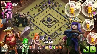 Clash Of Clans | 3 STAR | TH9 Queen Walk + Valkyrie Attack | Dead Space Square | Clan War