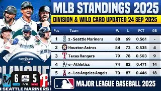 🔴 MLB STANDINGS TODAY | MLB STANDINGS 2025 WILD CARD RACE HEATING UP AS OF 24 SEP 2025