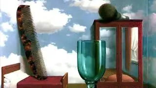 Design a Rene Magritte surreal bedroom