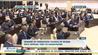 President Nazarbayev discusses work of EAEU with speaker of federation council of Russia - Kazakh TV