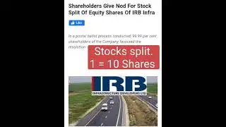 #IRB infrastructure share latest news#irb infrastructure Ltd#stocks split